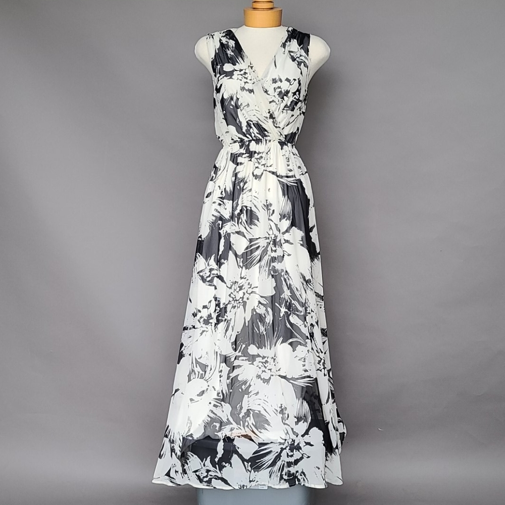 Beautiful wrap top maxi dress with floral print